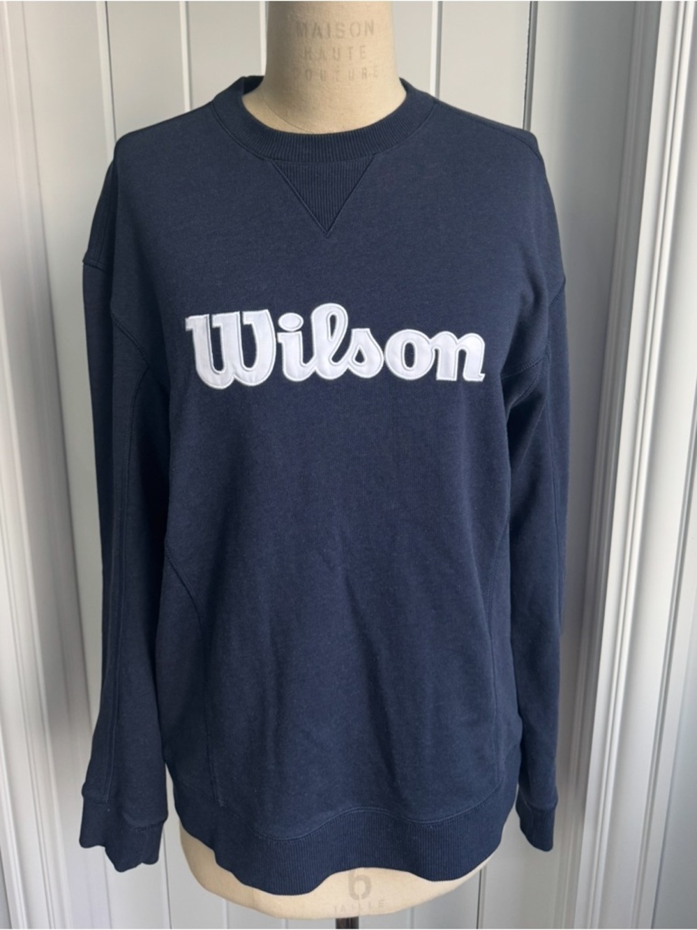 Wilson Navy Crewneck Sweatshirt with White Logo